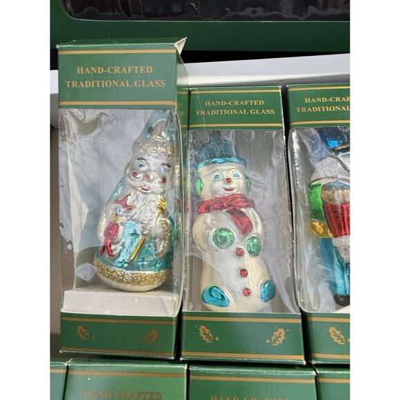 Vintage 1990’s Set of 7 Glass Kurt Adler Traditional Glass Christmas Ornaments - Picture 6 of 16